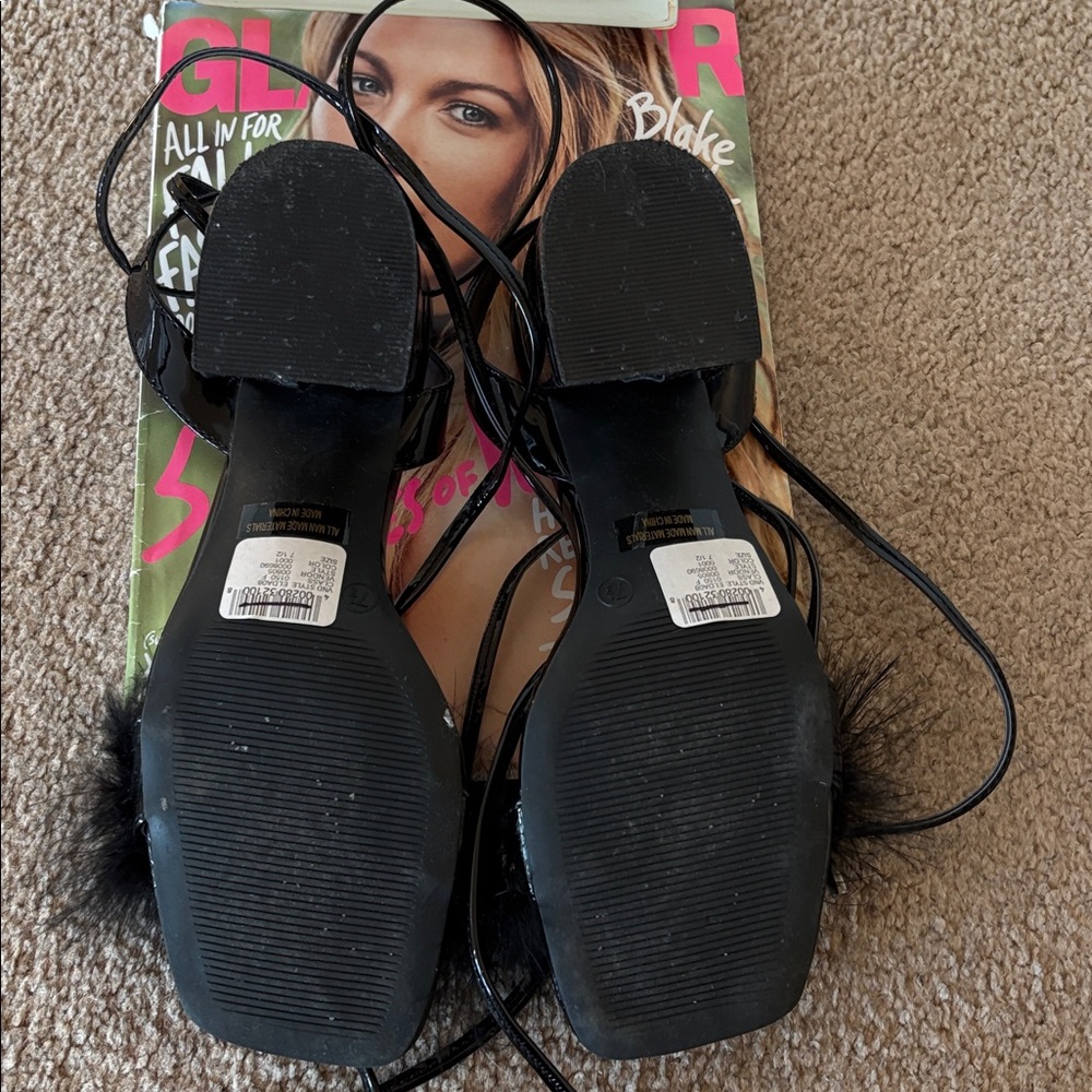“Wild Diva; black patent heels, size 7.5; worn once for pics - Picture 6 of 8